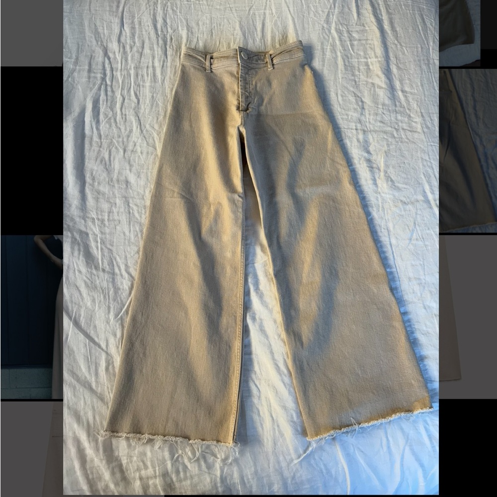 Zara Women's Wide-Leg Tan Jeans